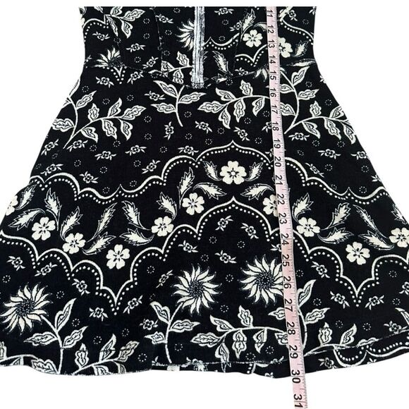 Y2K UO Women Small Floral Mini Dress Black White Stretch Boho Whimsigoth Western - Picture 7 of 13